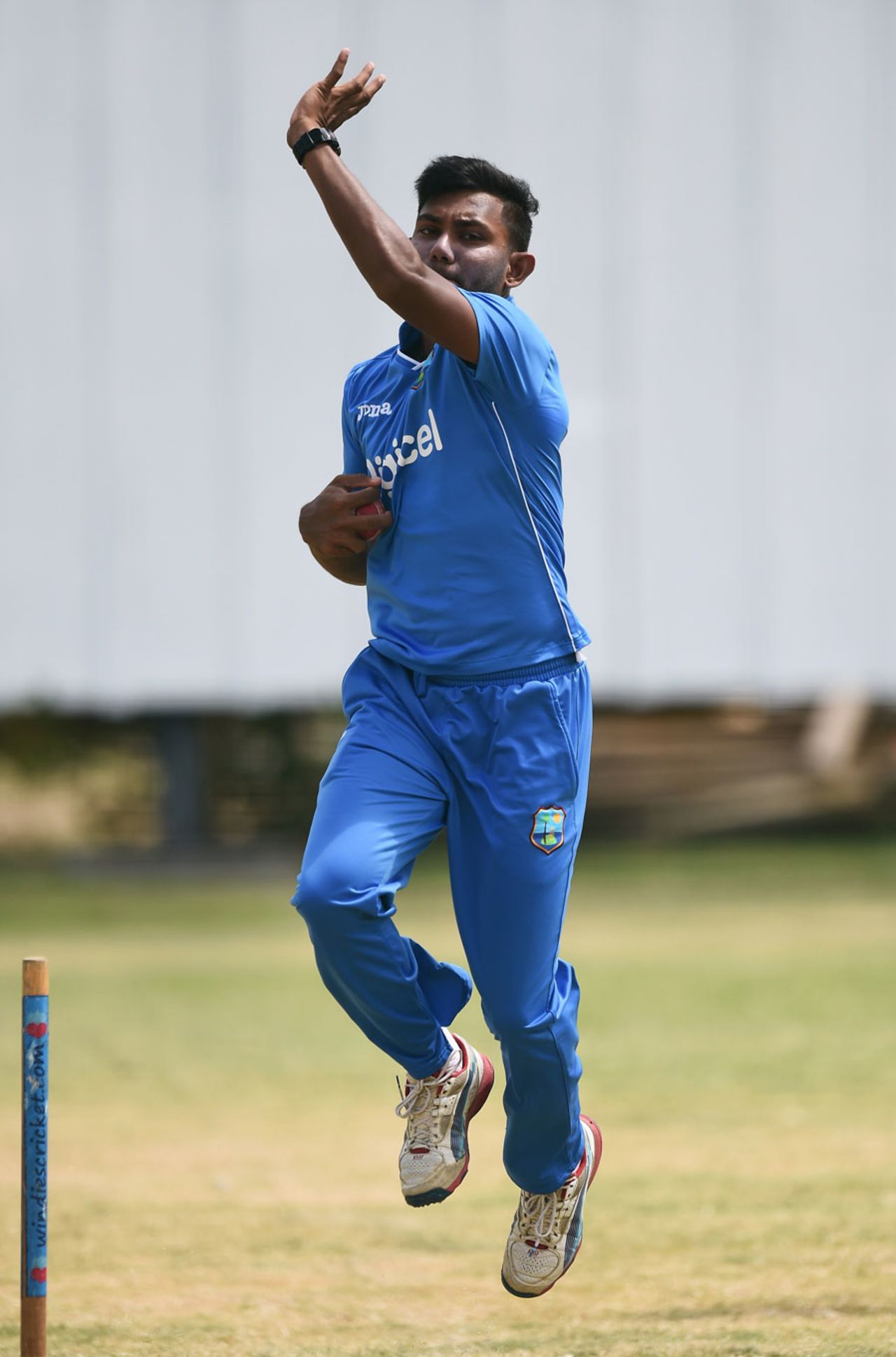 Devendra Bishoo bowls in the nets ahead of an expected Test return, Grenada, April 20, 2015