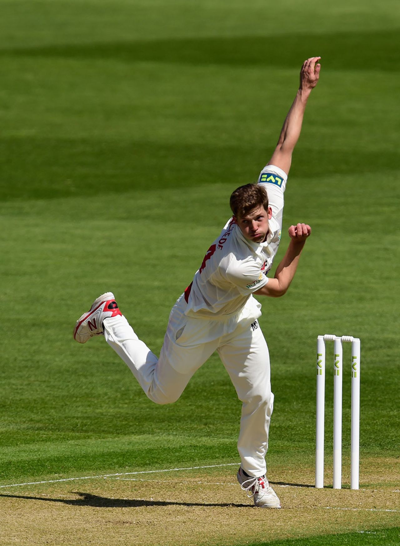 Craig Meschede picked up the big wicket of Kevin Pietersen, Glamorgan v Surrey, County Championship, Division Two, 1st day, Cardiff, April 19, 2015