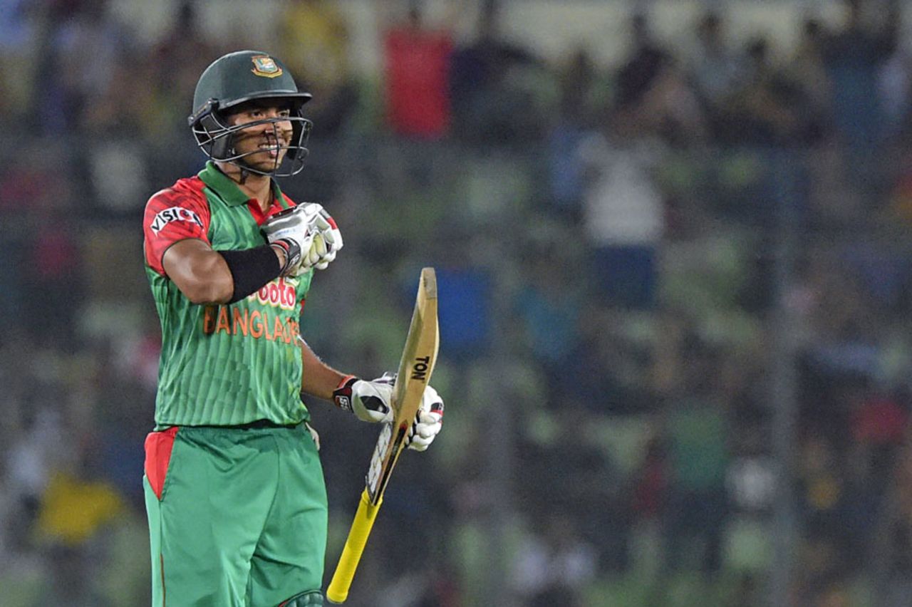 Soumya Sarkar fifty helped Bangladesh get off to a good start, Bangladesh v Pakistan, 3rd ODI, Mirpur, April 22, 2015