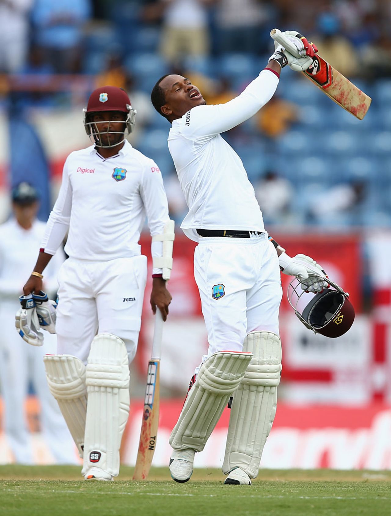 Marlon Samuels eventually reached his seventh Test hundred, West Indies v England, 2nd Test, St George's, 2nd day, April 22, 2015