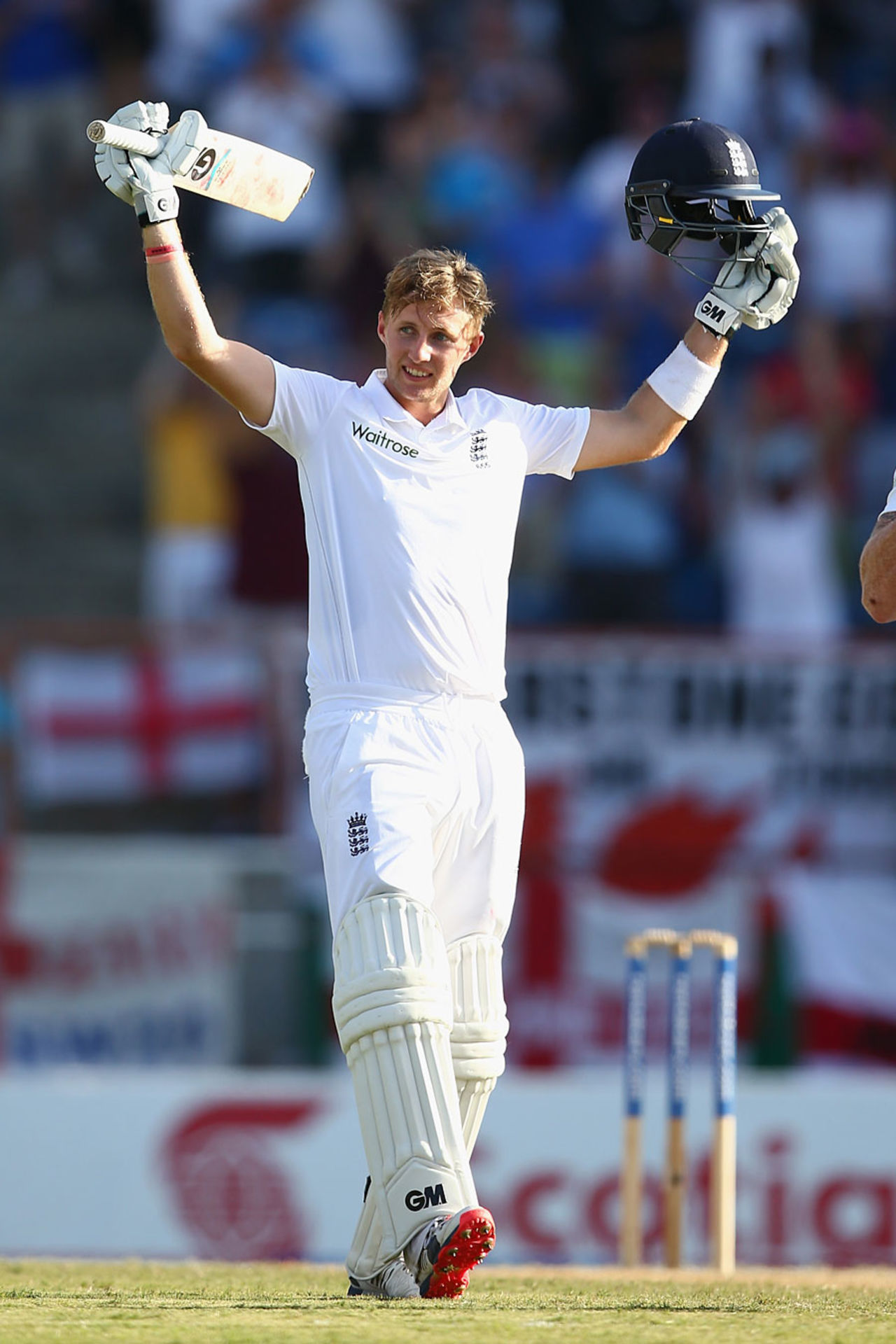 Joe Root reached his sixth Test hundred, and first away from home, West Indies v England, 2nd Test, St George's, 3rd day, April 23, 2015