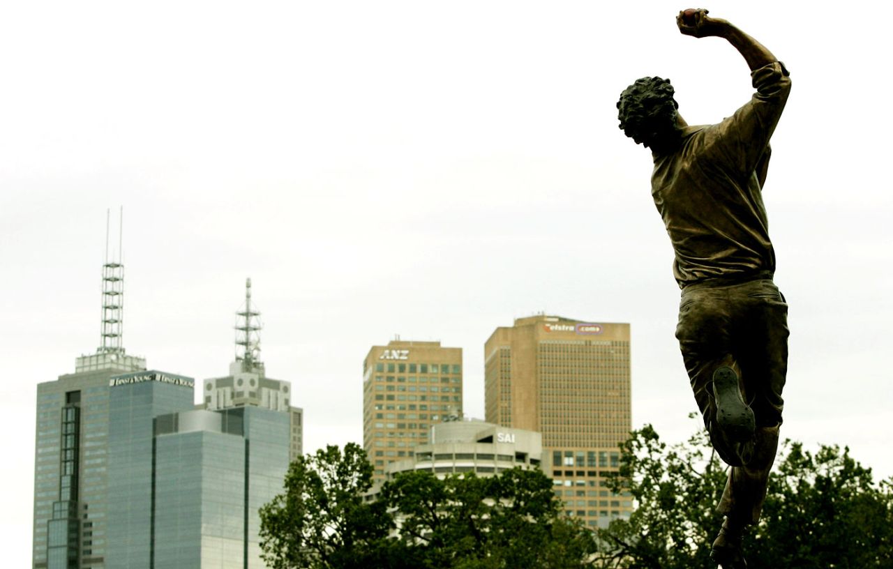 Dennis Lillee's statue as part of the Walk of the Champions at the Melbourne Cricket Ground, Melbourne, December 22, 2006