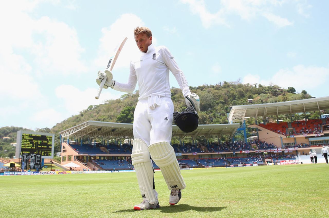 Joe Root finished unbeaten on 182, West Indies v England, 2nd Test, St George's, 4th day, April 24, 2015