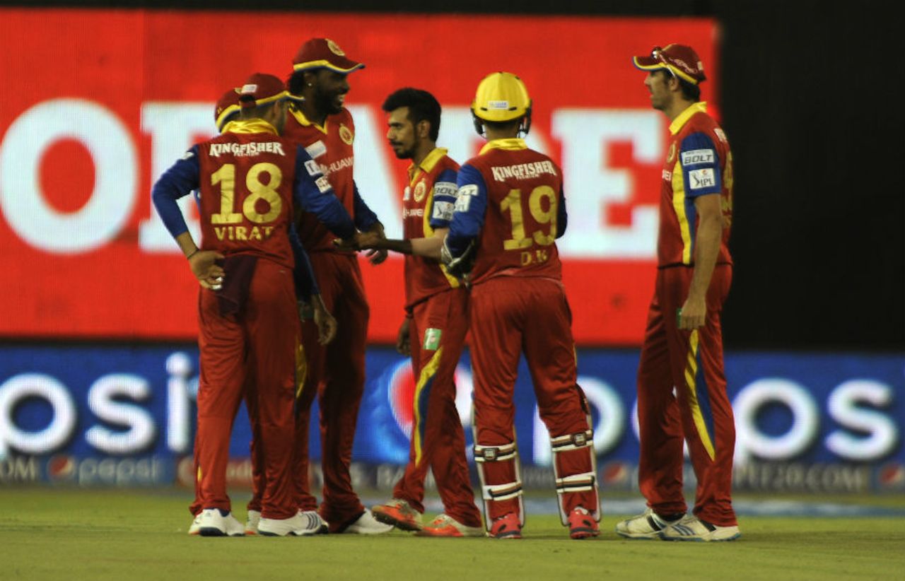 Yuzvendra Chahal picked 2 for 25 in his four overs, Rajasthan Royals v Royal Challengers Bangalore, IPL 2015, Ahmedabad, April 24, 2015
