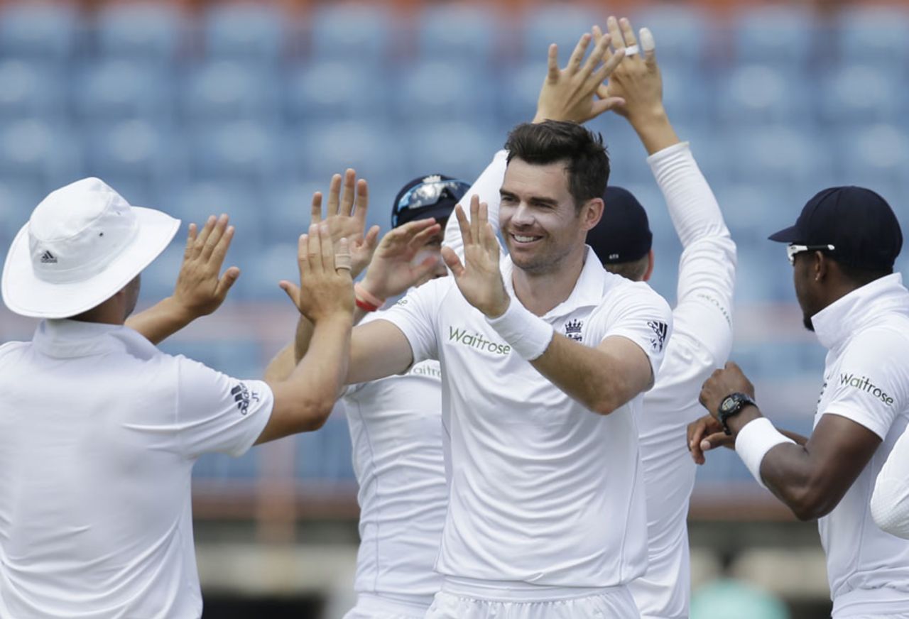 James Anderson struck with the new ball, West Indies v England, 2nd Test, St George's, 5th day, April 25, 2015