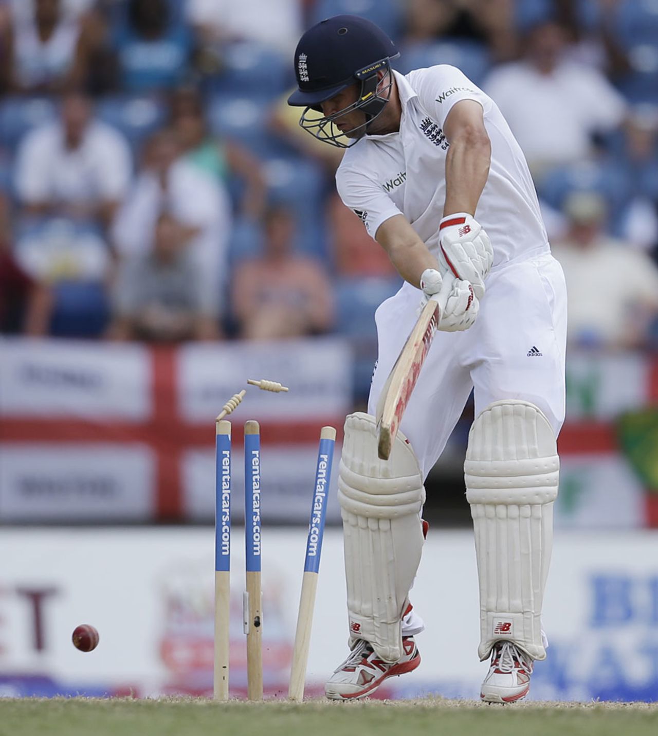 Jonathan Trott dragged on for a duck, West Indies v England, 2nd Test, St George's, 5th day, April 25, 2015