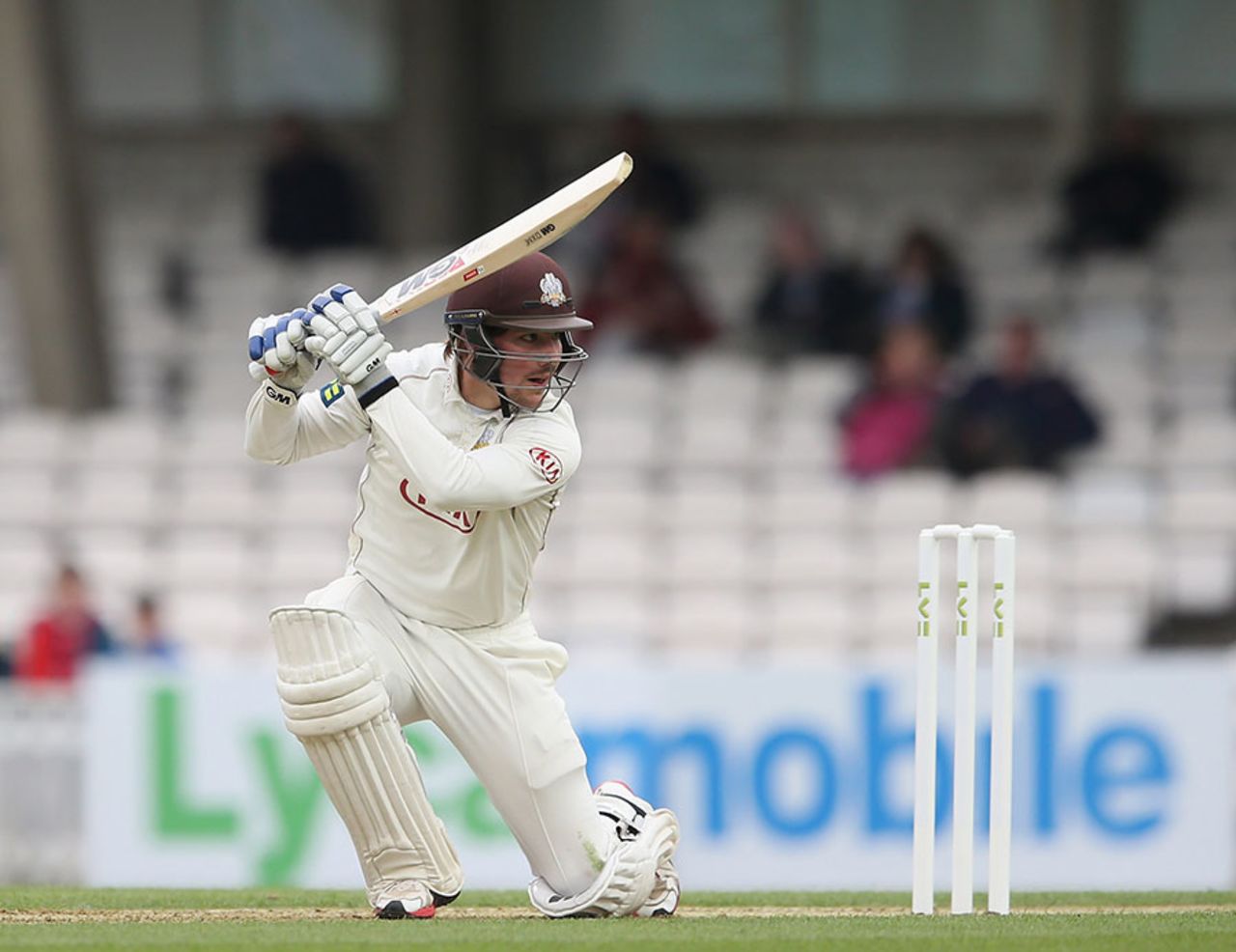 Rory Burns carves through the off side, Surrey v Essex, County Championship Division Two, The Oval, 1st day, April 26, 2015