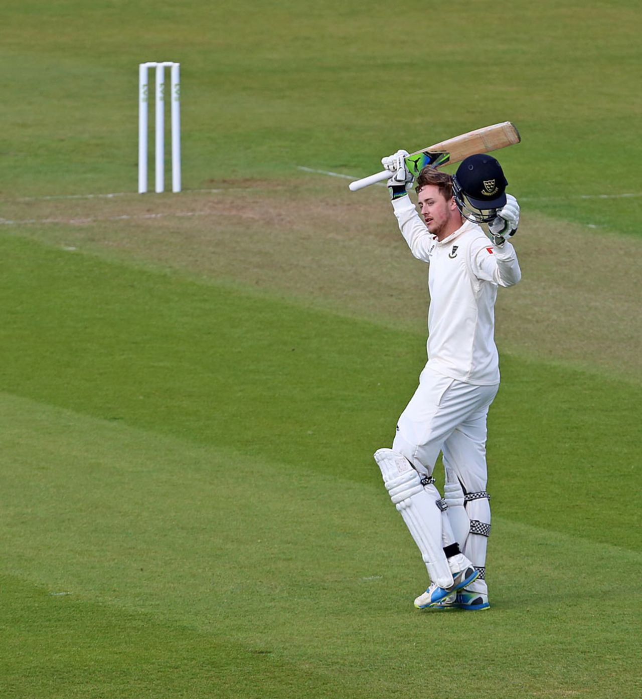 Oliver Robinson scored a remarkable century on his first-class debut, Durham v Sussex, County Championship, Division One, 1st day, Chester-le-Street, April 26, 2015