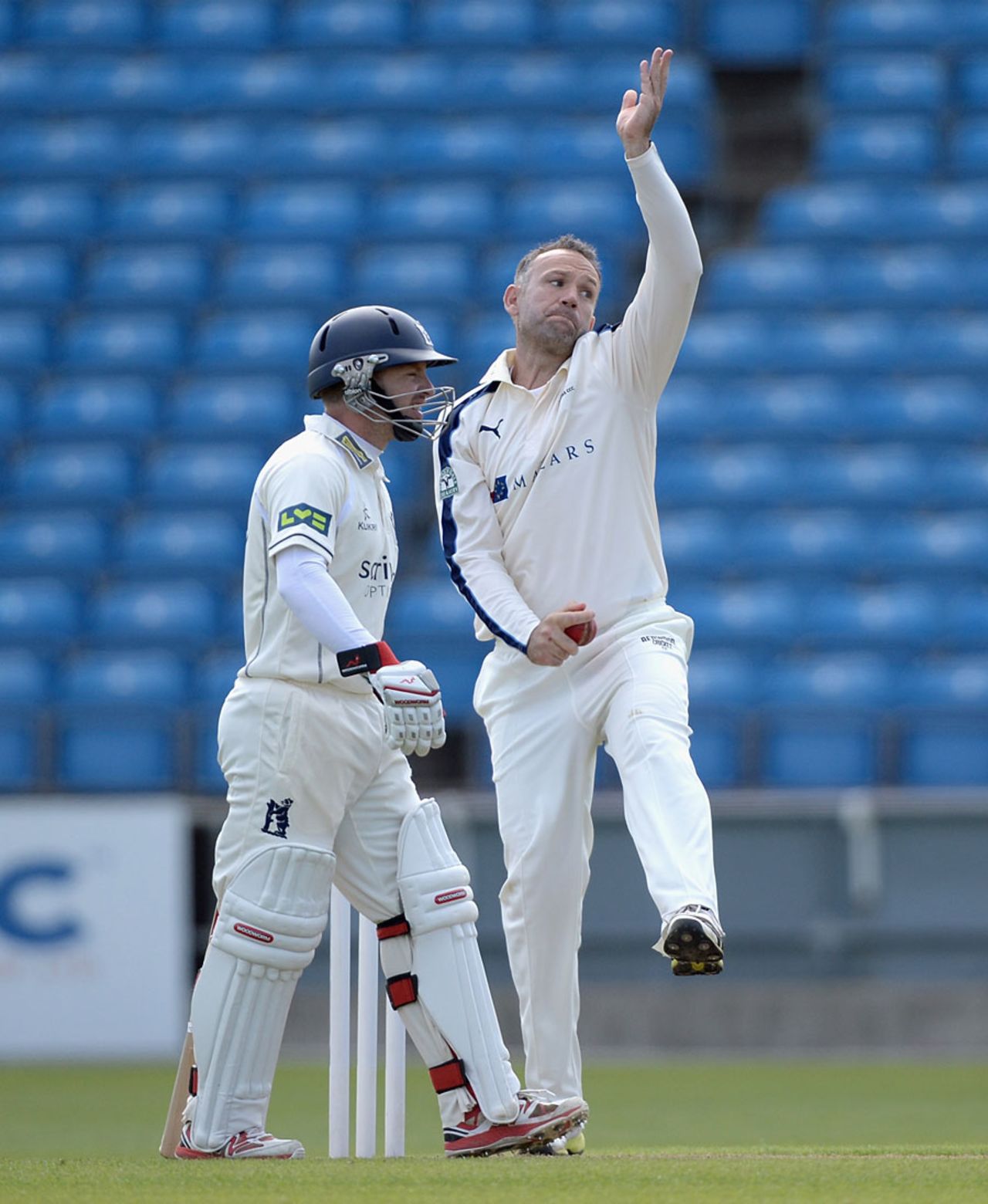James Middlebrook in action on his return to first-class cricket, Yorkshire v Warwickshire, County Championship Division One, Headingley, 1st day, April 26, 2015