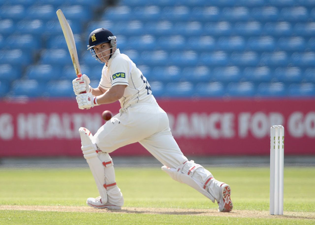 Sam Hain plays into the leg side, Yorkshire v Warwickshire, County Championship Division One, Headingley, 1st day, April 26, 2015