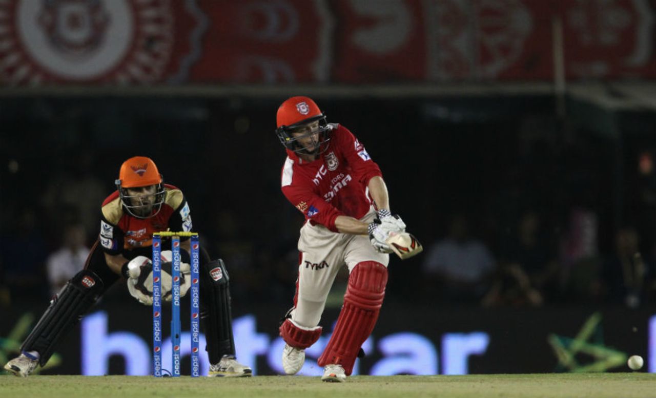 George Bailey plays into the leg side, Kings XI Punjab v Sunrisers Hyderabad, IPL 2015, Mohali, April 27, 2015