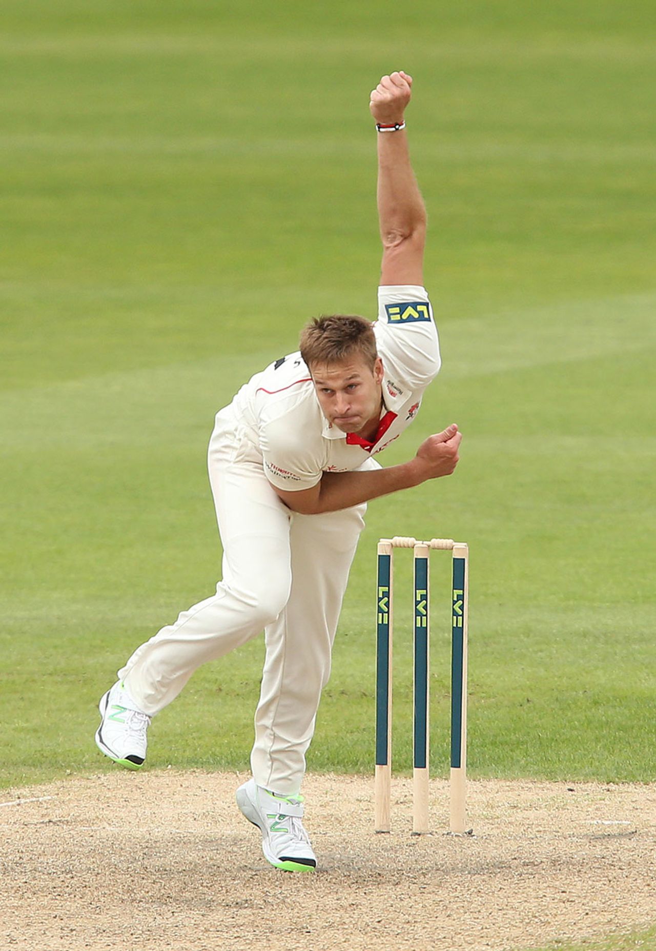 Kyle Jarvis picked up two cheap wickets, Lancashire v Sussex, County Championship, Division One, Old Trafford, 1st day, May 4, 2014