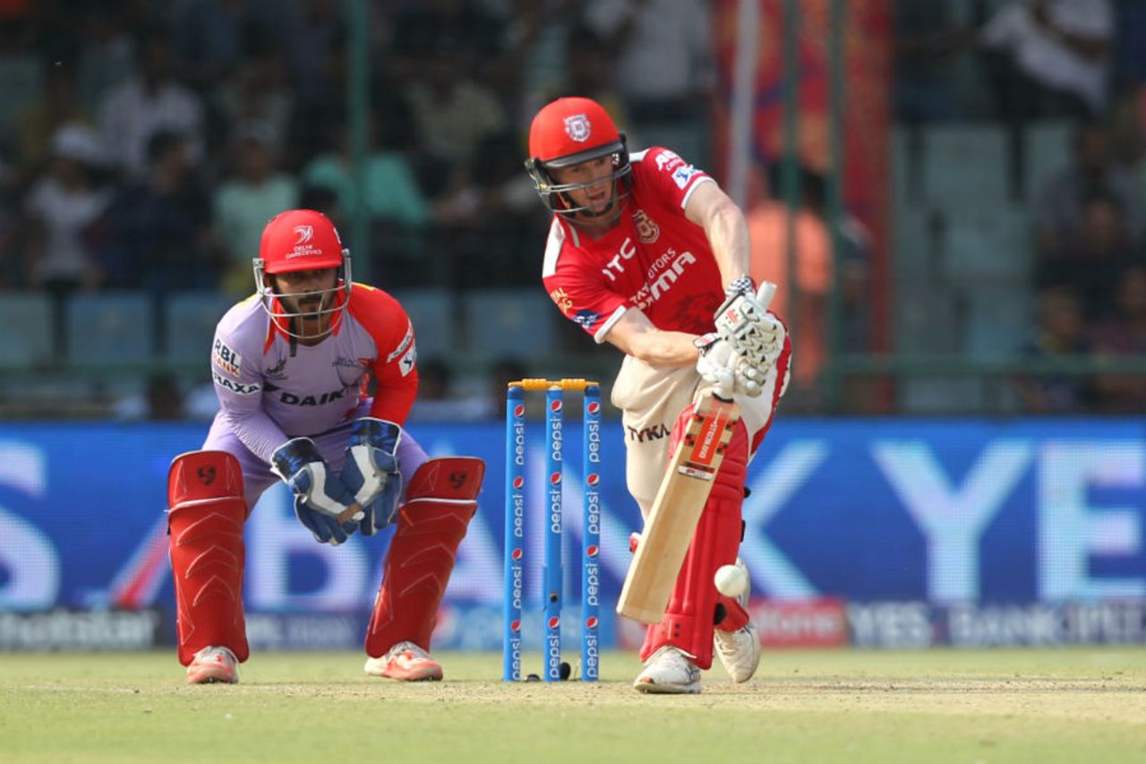 George Bailey works it into the legside, Delhi Daredevils v Kings XI Punjab, IPL 2015, Delhi, May 1, 2015