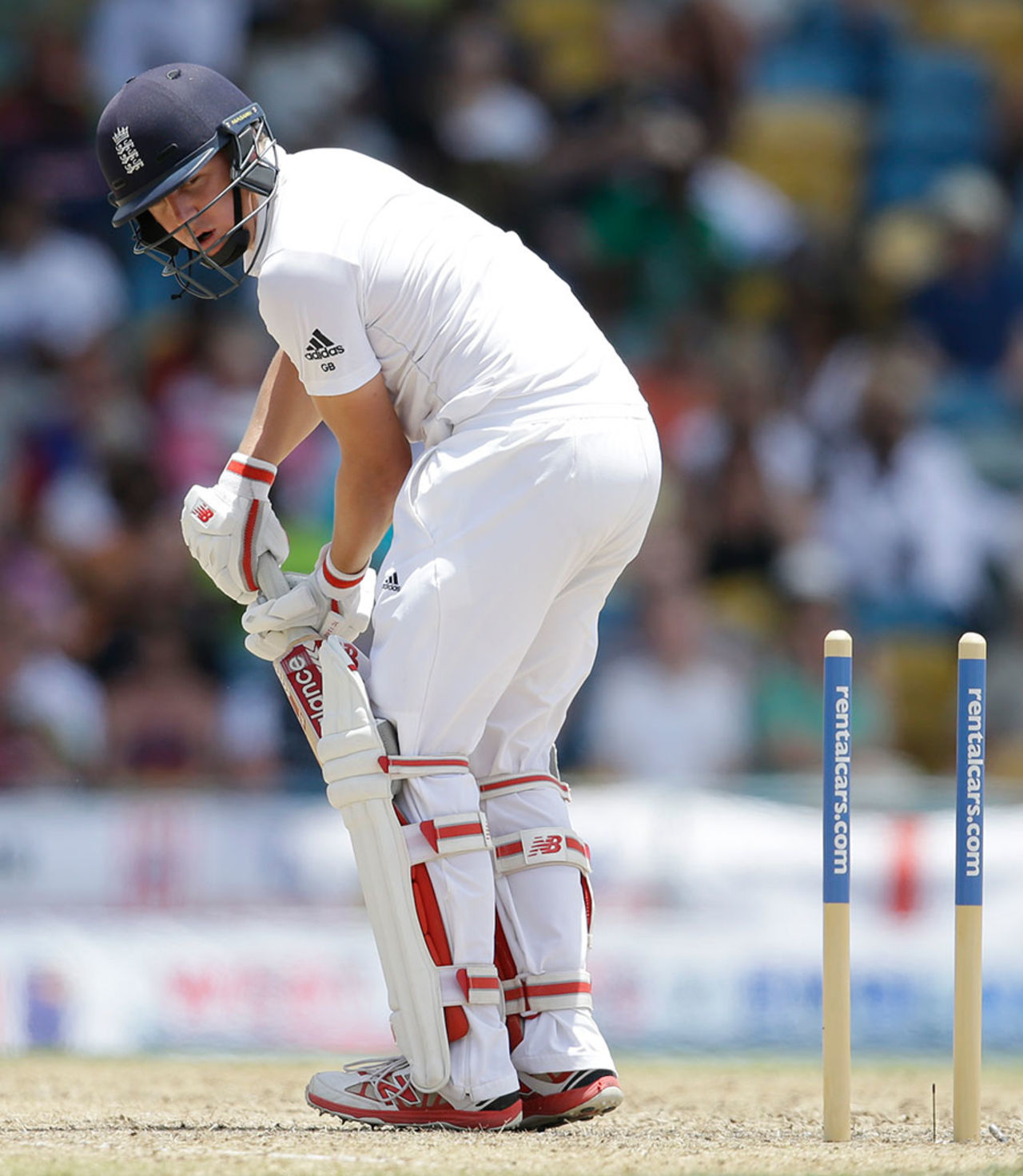 Gary Ballance had his middle stump ripped out, West Indies v England, 3rd Test, Bridgetown, 1st day, May 1, 2015