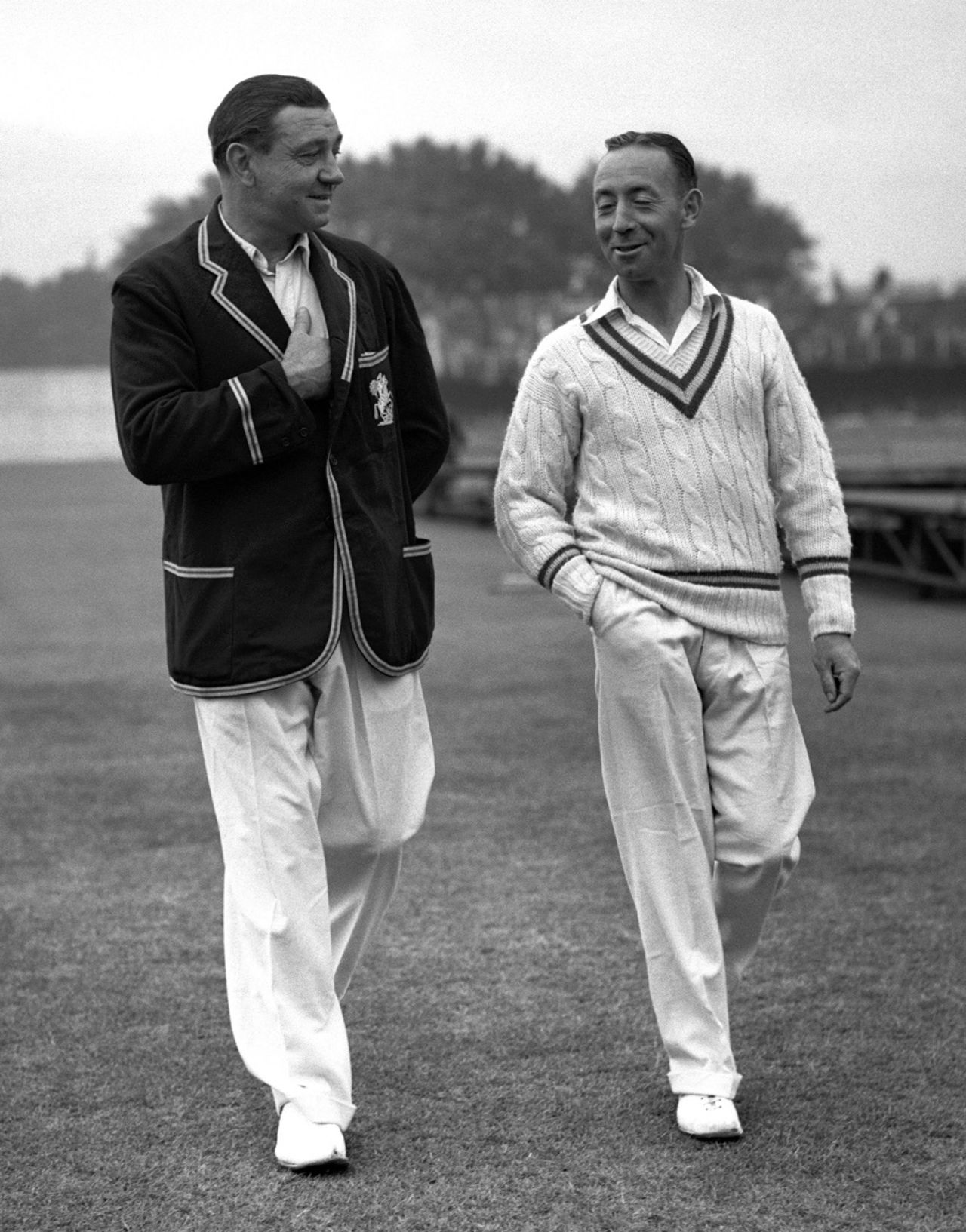 Wally Hammond and Lindsay Hassett walks back from the toss, England XI v Australian Services, First Victory Test, Lord's, May 19, 1945 