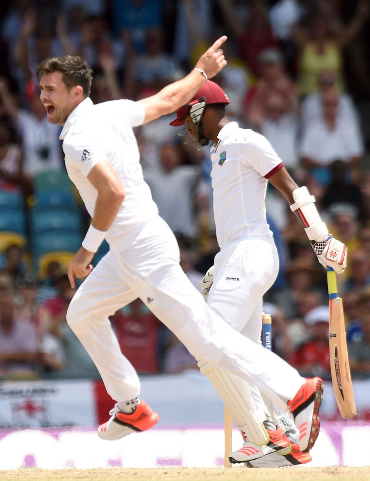 James Anderson removed Kraigg Brathwaite second ball, West Indies v England, 3rd Test, Bridgetown, 2nd day, May 2, 2015