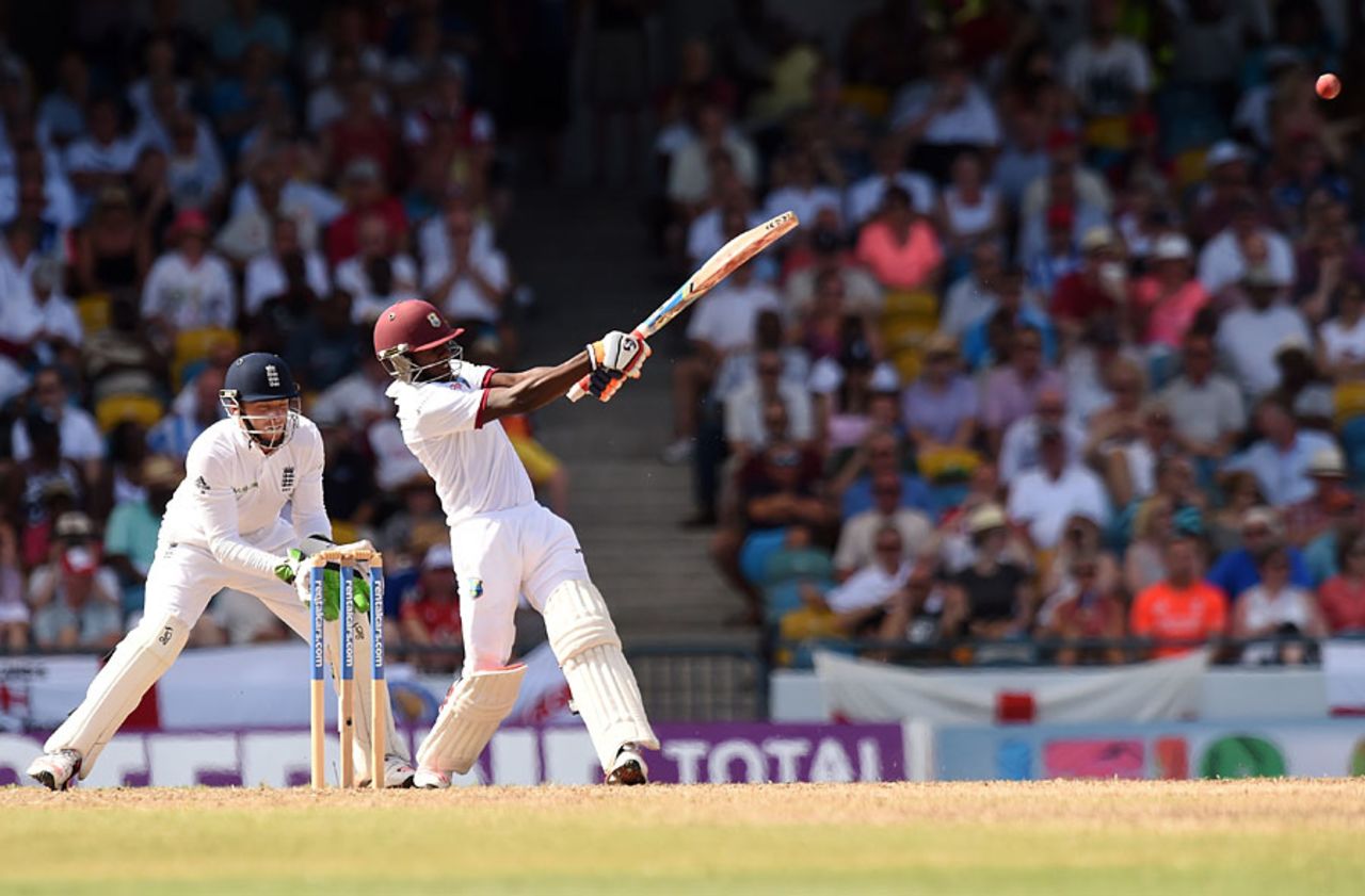 Jermaine Blackwood offered strong resistance, West Indies v England, 3rd Test, Bridgetown, 2nd day, May 2, 2015
