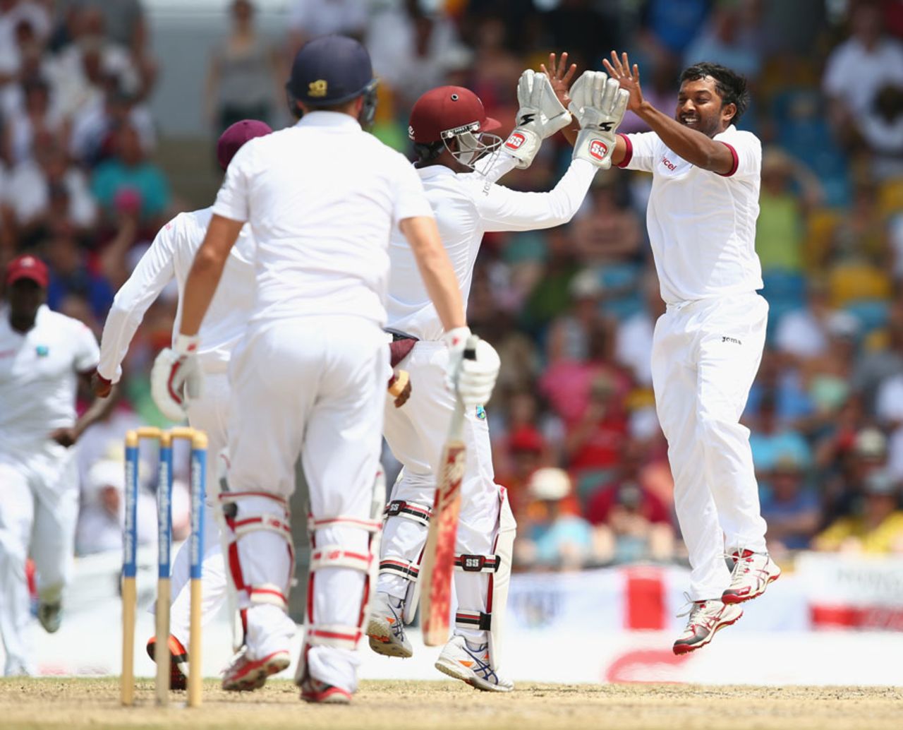 Veerasammy Permaul struck in his first over, West Indies v England, 3rd Test, Bridgetown, 3rd day, May 3, 2015