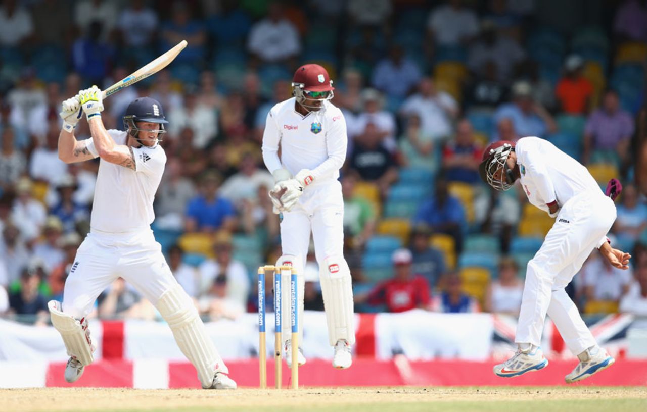 Ben Stokes played some attacking shots, West Indies v England, 3rd Test, Bridgetown, 3rd day, May 3, 2015