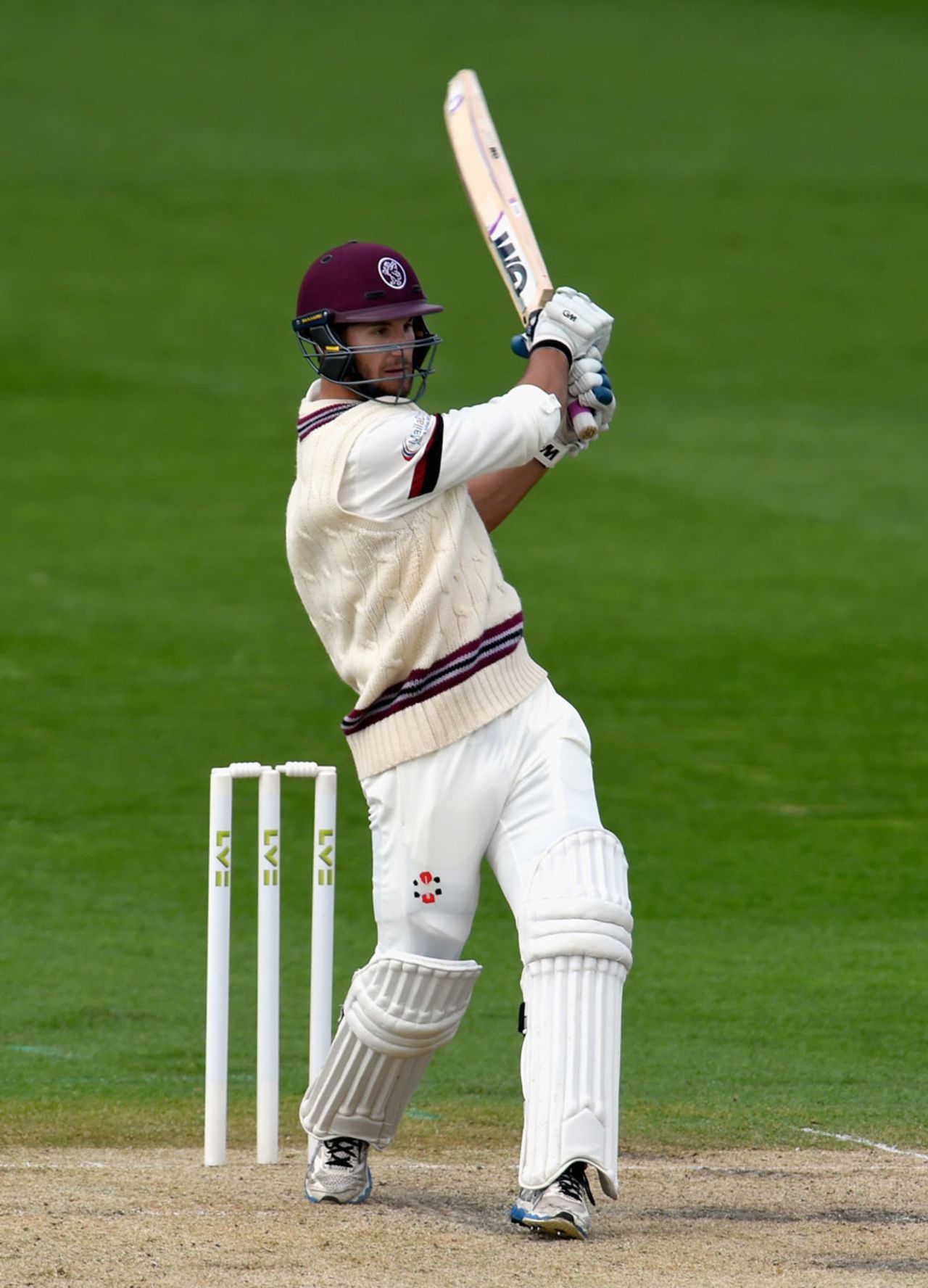 Lewis Gregory helped add 52 for the eighth wicket, Worcestershire v Somerset, County Championship, Division One, New Road, 1st day, May 3, 2015