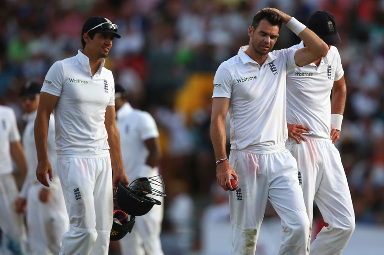 Alastair Cook and James Anderson struggle for answers, West Indies v England, 3rd Test, Bridgetown, 3rd day, May 3, 2015