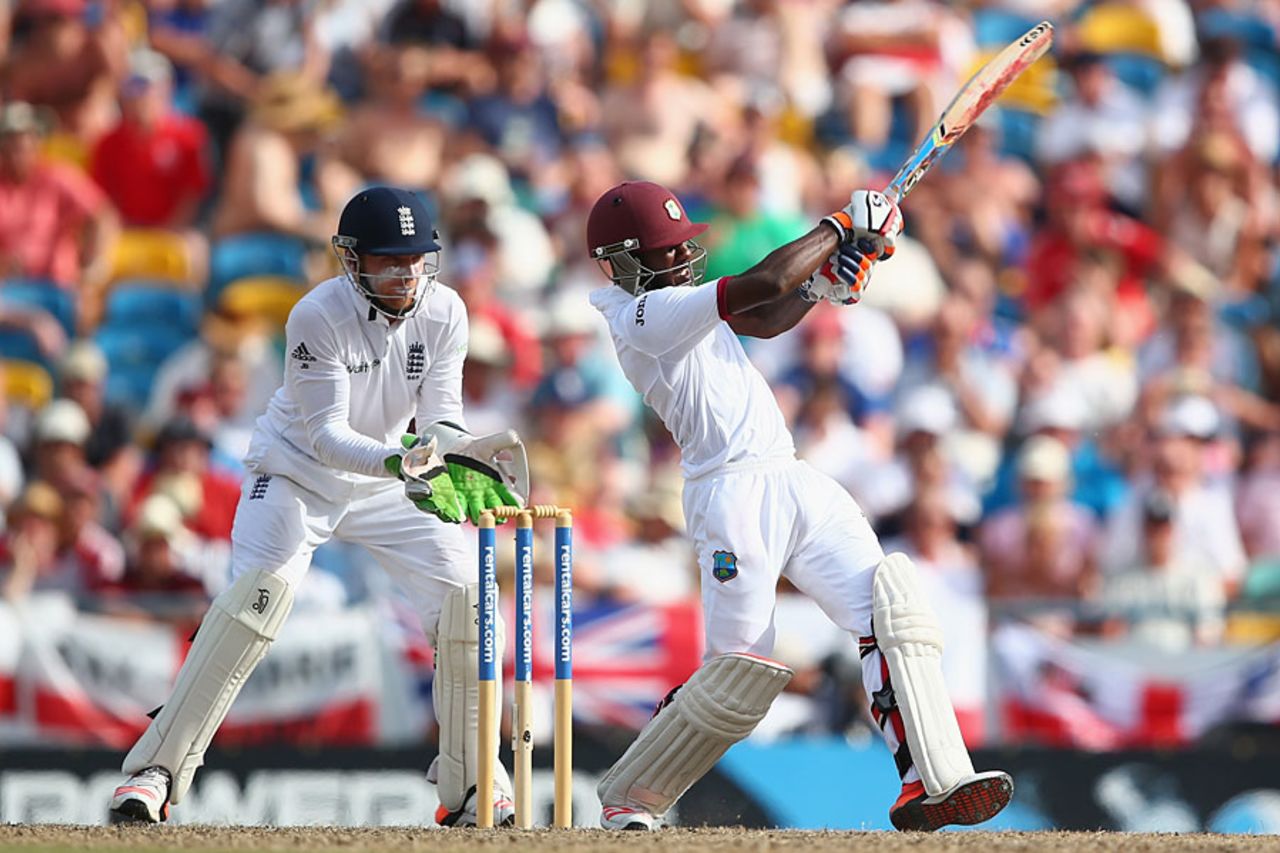 Jermaine Blackwood latches onto a pull, West Indies v England, 3rd Test, Bridgetown, 3rd day, May 3, 2015