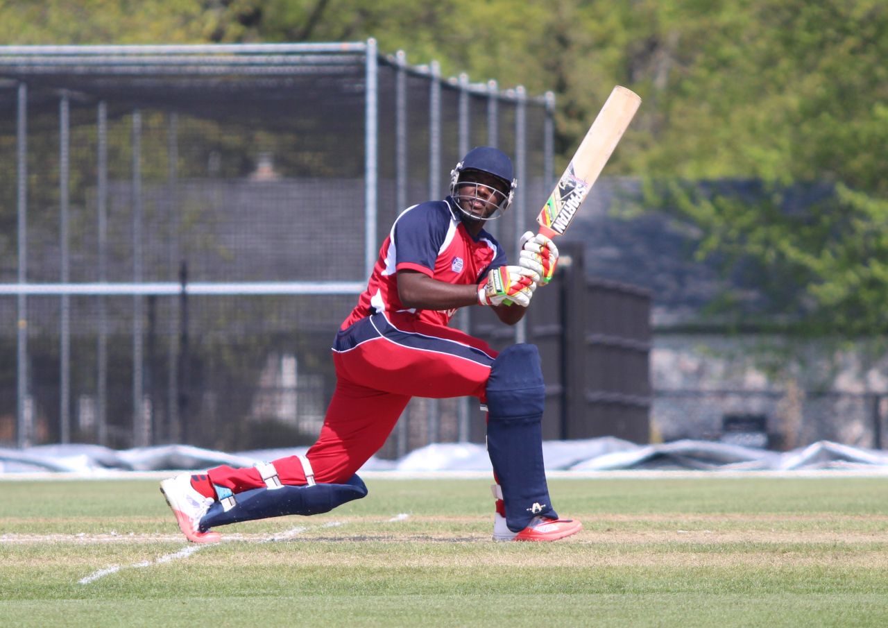 Steven Taylor completes a sweep, USA v Bermuda, ICC Americas Regional T20, Indianapolis, May 3, 2015