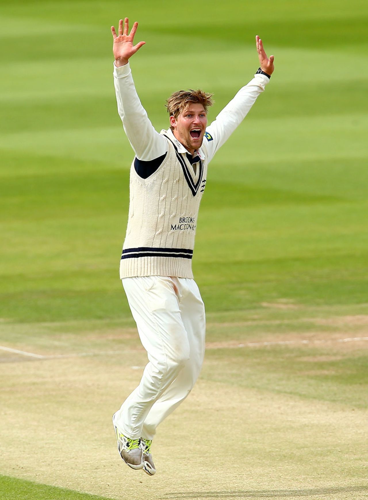 Ollie Rayner appeal successfully for an lbw against Chris Rushworth, Middlesex v Durham, County Championship Division One, Lord's, 3rd day, May 4, 2015