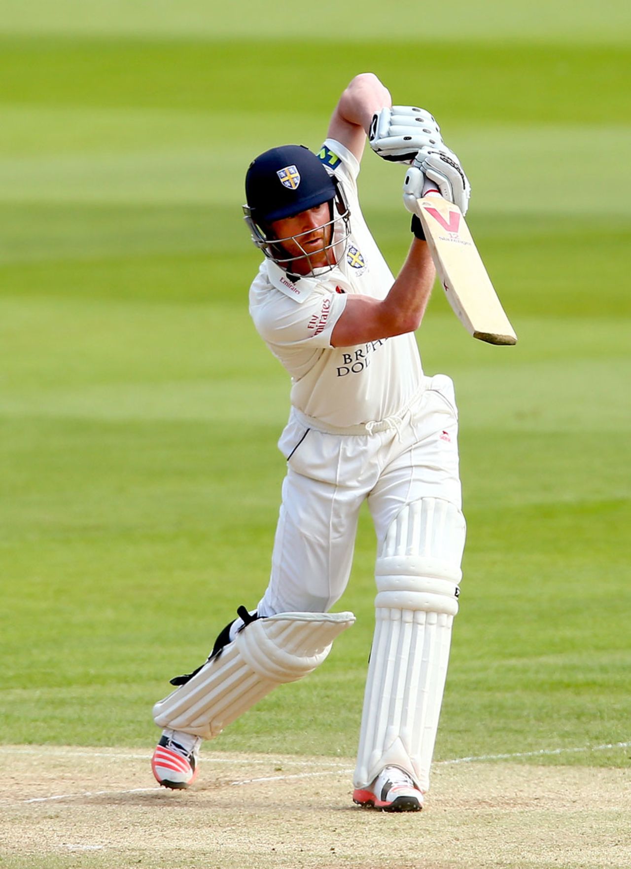 Paul Collingwood drives on his way to an unbeaten 38, Middlesex v Durham, County Championship Division One, Lord's, 3rd day, May 4, 2015