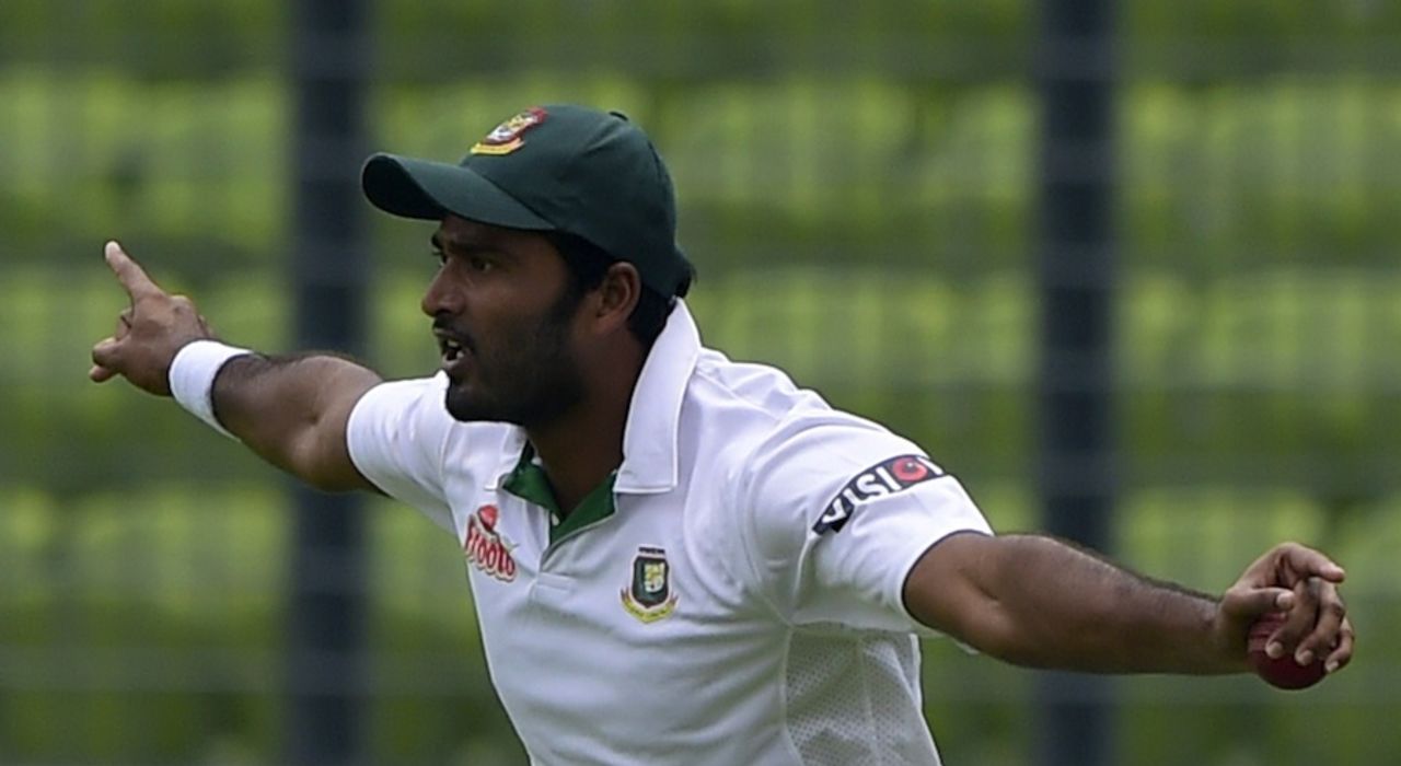 Shahadat Hossain celebrates taking a catch, Bangladesh v Pakistan, 2nd Test, Mirpur, 1st day, May 6, 2015