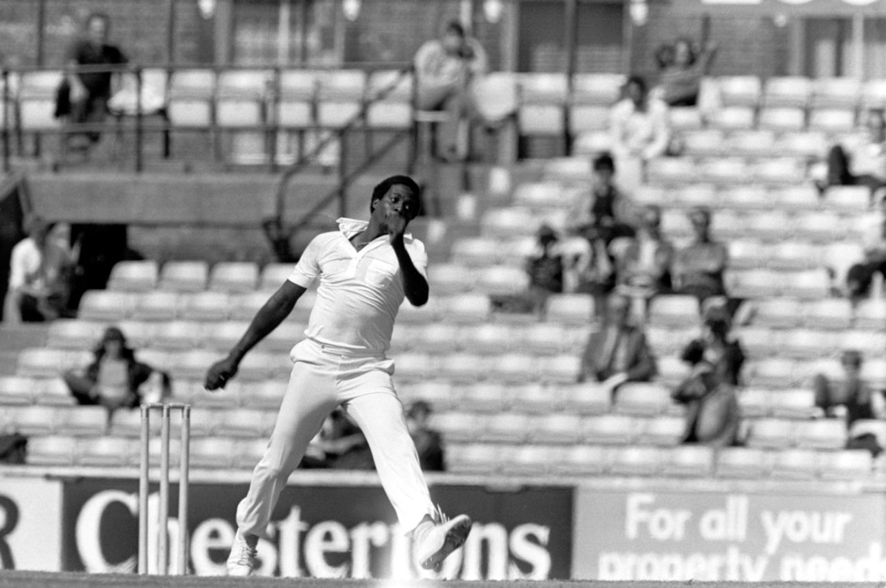 Sylvester Clarke runs in to bowl for Surrey, Surrey v Middlesex, NatWest Trophy, semi-final, The Oval, August 19, 1982