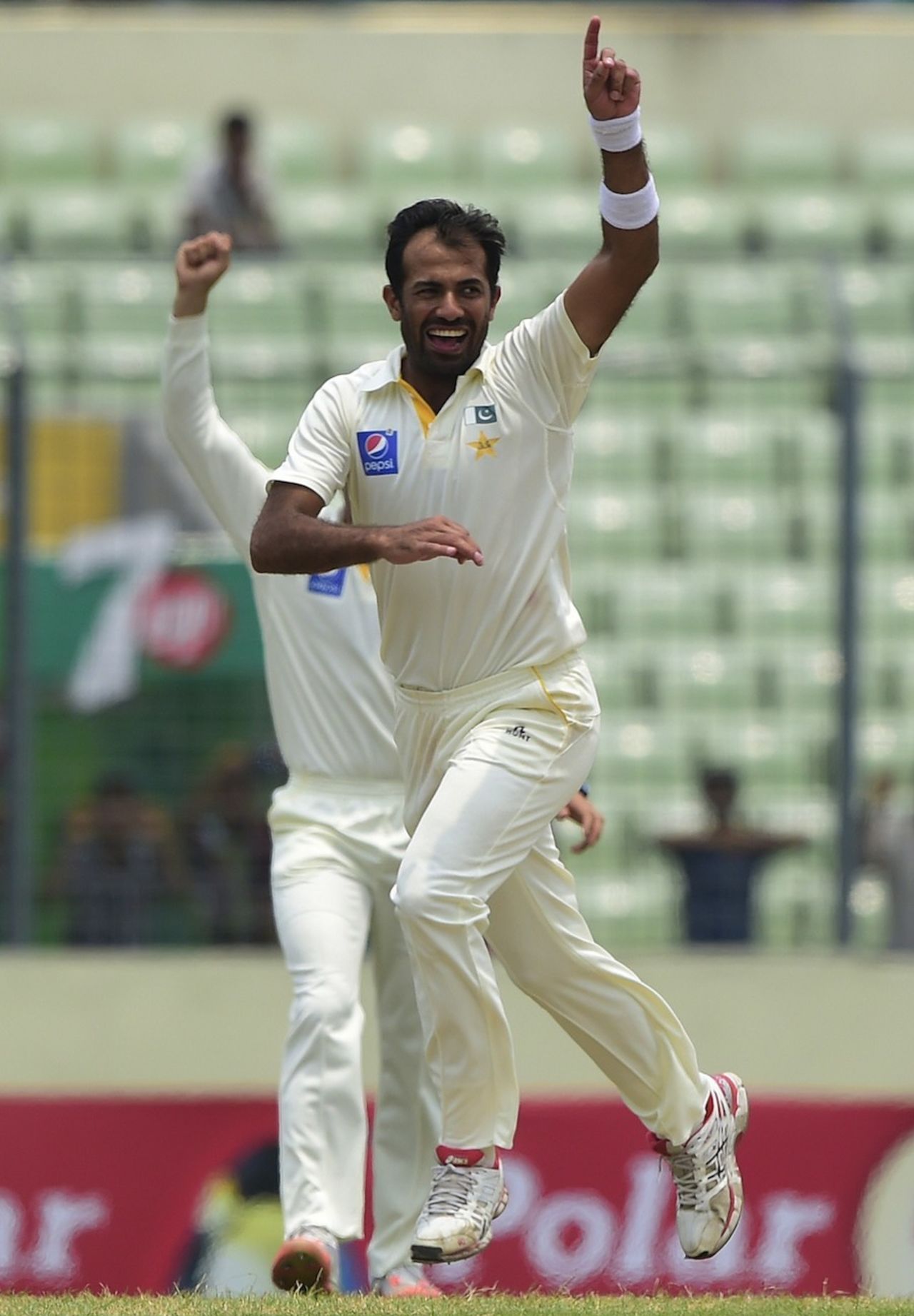 Wahab Riaz dismissed Soumya Sarkar for 1, Bangladesh v Pakistan, 2nd Test, Mirpur, 4th day, May 9, 2015
