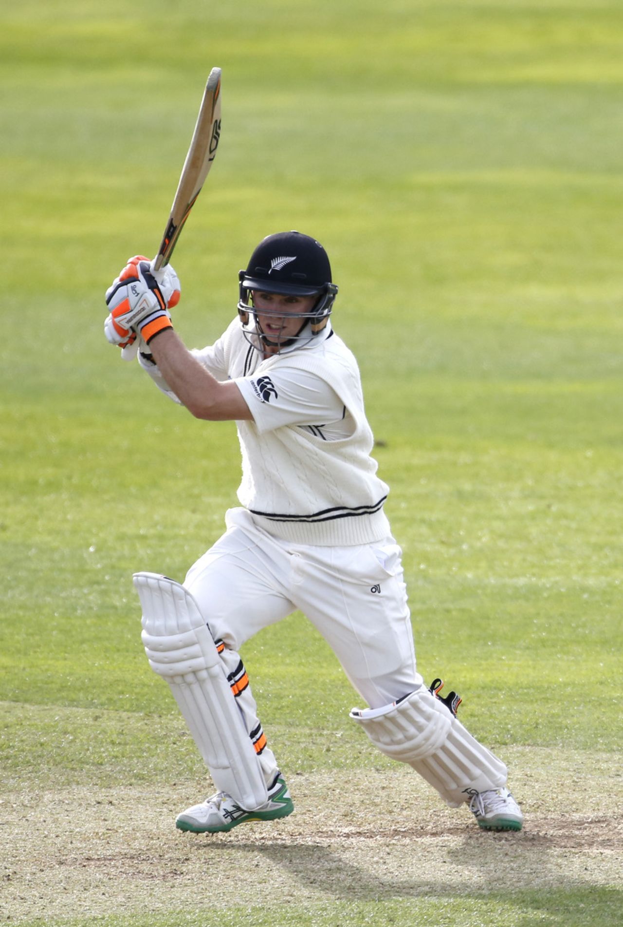 Tom Latham plays through the off side during his half-century, Somerset v New Zealanders, Tour match, 2nd day, Taunton, May 9, 2015
