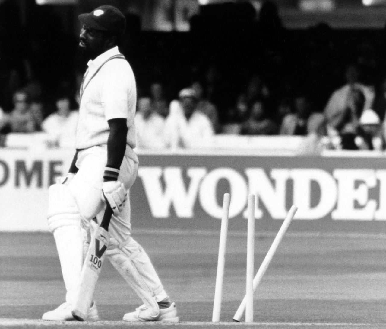 Viv Richards loses his middle stump, England v West Indies, Lord's, 2nd Test, 3rd day, June 18, 1988