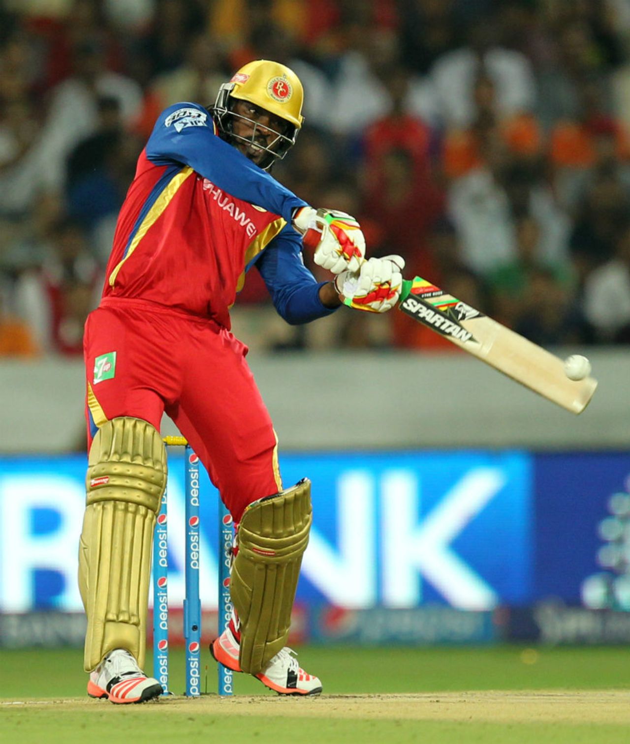 The long handle as demonstrated by Chris Gayle, Sunrisers Hyderabad v Royal Challengers Bangalore, IPL 2015, Hyderabad, May 15, 2015
