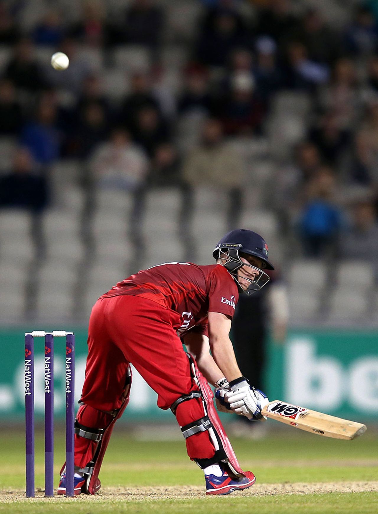 Alex Davies plays the scoop, Lancashire v Leicestershire, NatWest Blast, North Group, Old Trafford, May 15, 2015