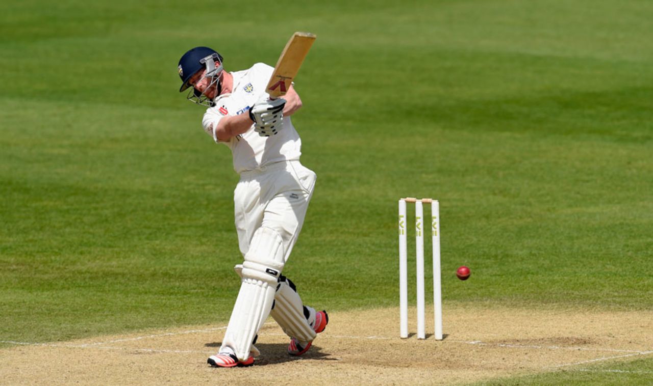 Paul Collingwood battled for a half-century but could not avert the follow-on, Warwickshire v Durham, County Championship, Division One, Edgbaston, 3rd day, May 19, 2015