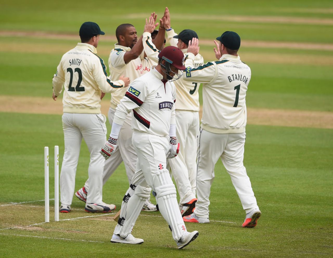 Marcus Trescothick's duck completed a pair, Nottinghamshire v Somerset, County Championship, Division One, Trent Bridge, 3rd day, May 19, 2015