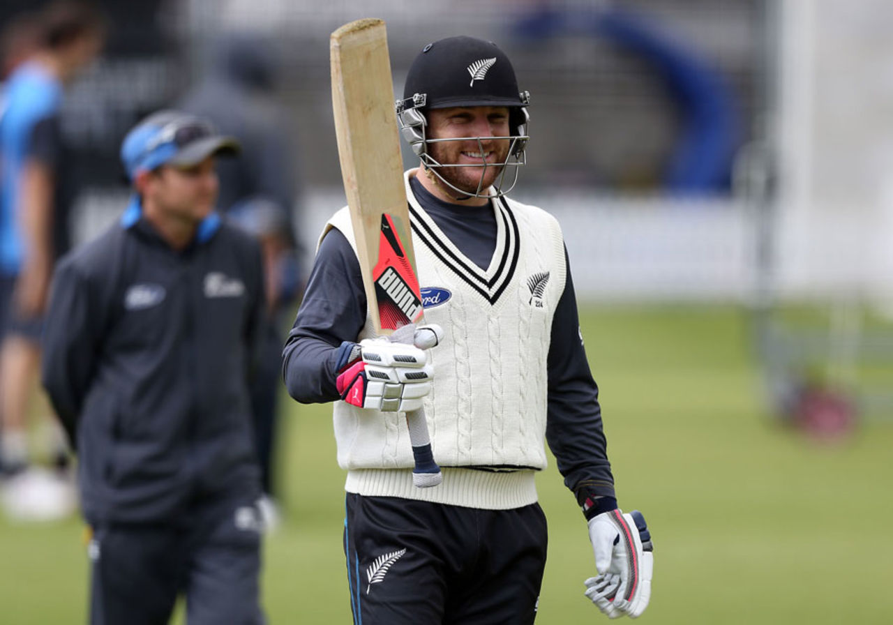 Brendon McCullum was straight into the nets having arrived from the IPL, Lord's, May 19, 2015