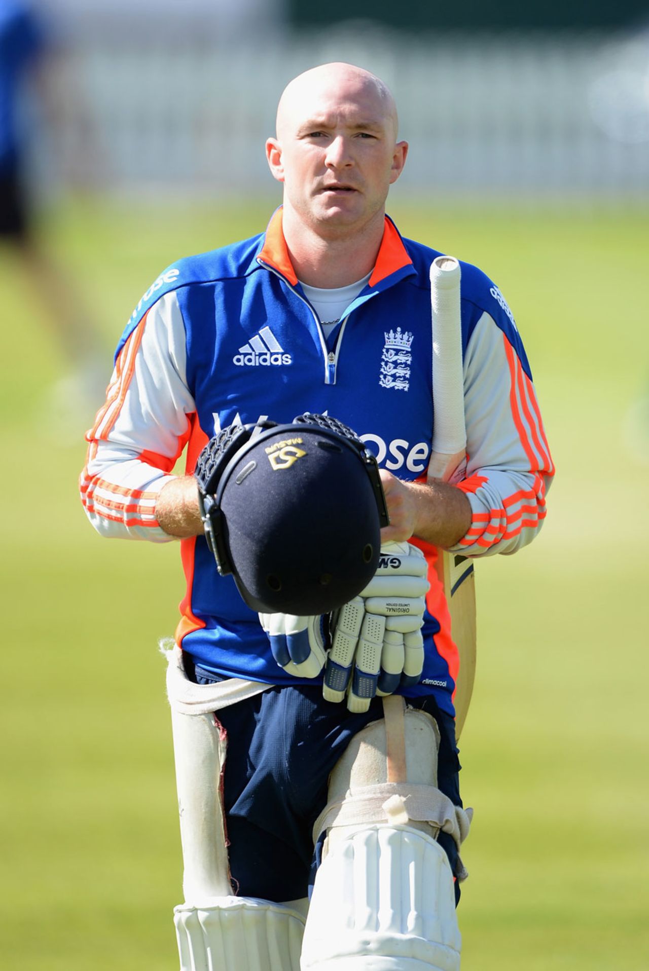 Adam Lyth heads to the nets, Lord's, May 19, 2015