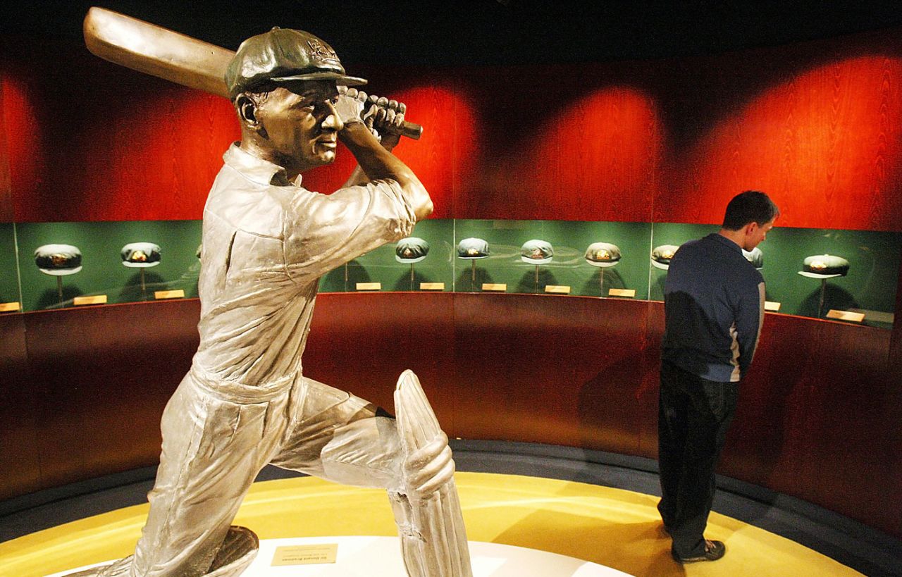A statue of Don Bradman at the sports museum at the MCG, Melbourne, June 2, 2008
