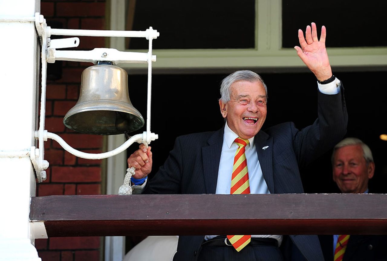 Dickie Bird was on bell-ringing duty, England v New Zealand, 1st Test, Lord's, 1st day, May 21, 2015