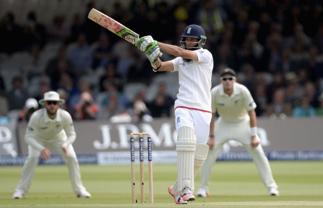 Moeen Ali pulls on the second morning, England v New Zealand, 1st Investec Test, Lord's, 2nd day, May 22, 2015