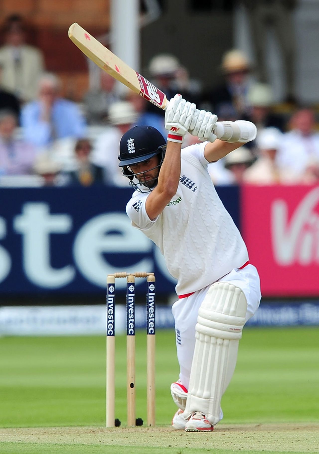 Mark Wood during his first Test innings, England v New Zealand, 1st Investec Test, Lord's, 2nd day, May 22, 2015
