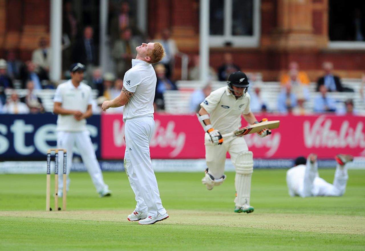 Ben Stokes had Tom Latham dropped in the slips, England v New Zealand, 1st Investec Test, Lord's, 2nd day, May 22, 2015