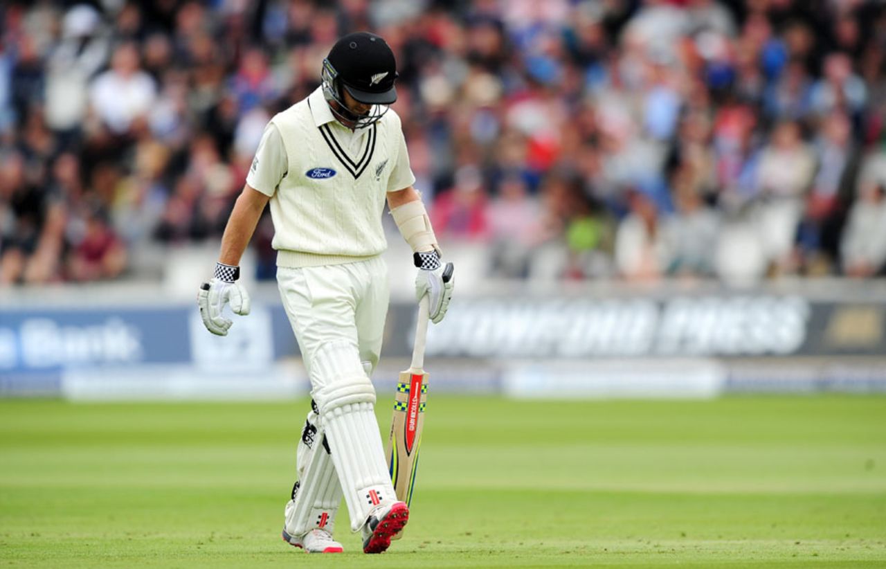 Kane Williamson walks off head bowed after falling for 132, England v New Zealand, 1st Investec Test, Lord's, 3rd day, May 23, 2015