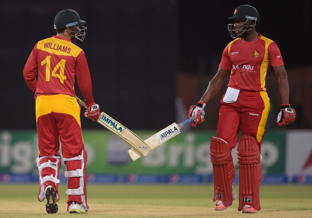 Sean Williams and Vusi Sibanda added 68 runs for the second wicket, Pakistan v Zimbabwe, 2nd T20I, Lahore, May 24, 2015