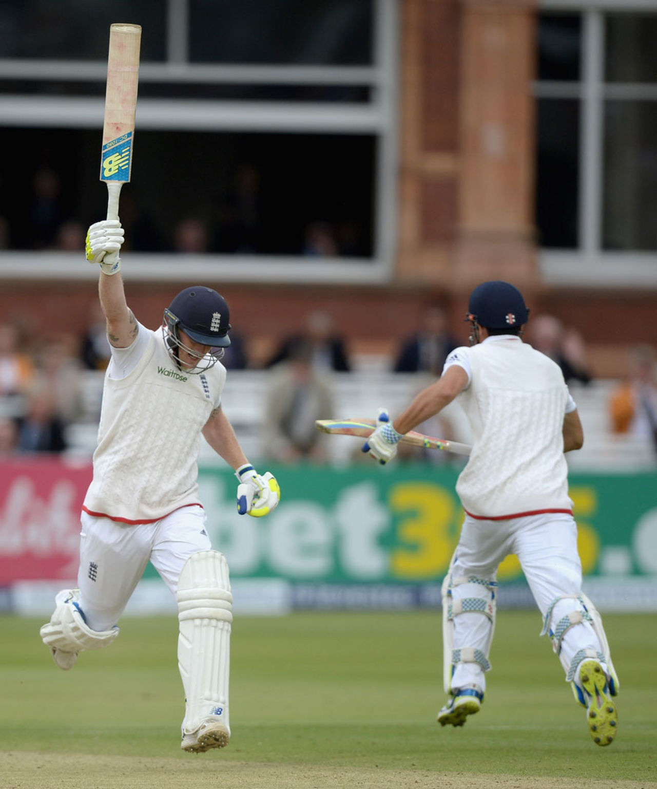 Ben Stokes runs through to complete the fastest Test hundred at Lord's, England v New Zealand, 1st Investec Test, Lord's, 4th day, May 24, 2015