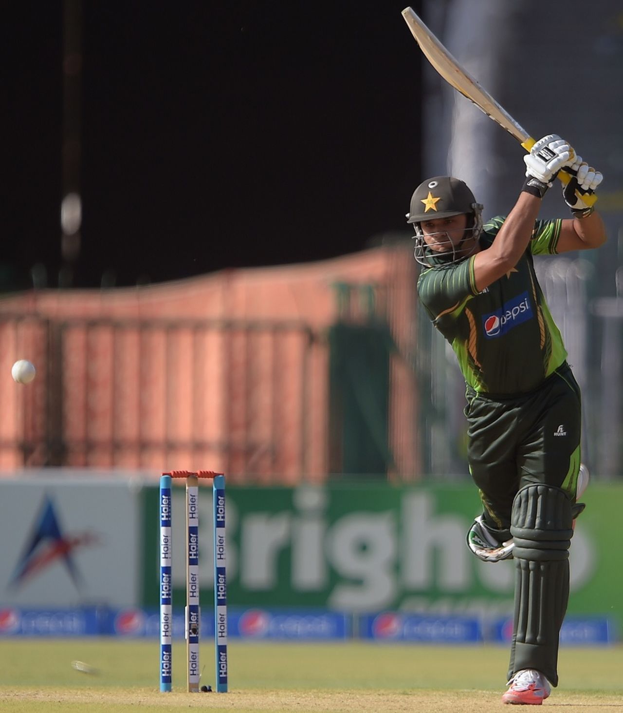 Azhar Ali drills down the ground, Pakistan v Zimbabwe, 1st ODI, Lahore, May 26, 2015