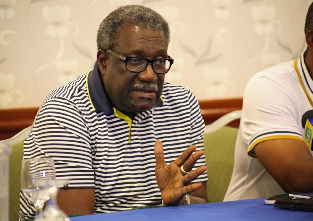 Clive Lloyd speaks during an announcement of West Indies' training squad, Barbados, May 24, 2015